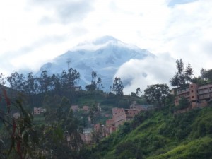 Illampu (6360m) rising behind Sorata