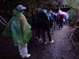 Queue at the check-point at 5:40am