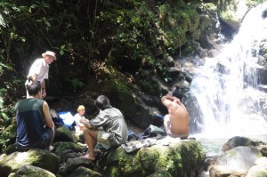 Pleasant swim at waterfall