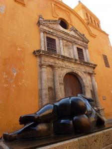 Botero's sculpture in front of Iglesia Santo Domingo