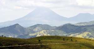 Volcano Arenal in the misty