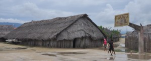 Our hut & basketball court