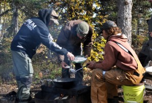 Expedition staff preparing lunch on Ragnar's Island