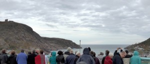 Watching the ship leaving the harbour