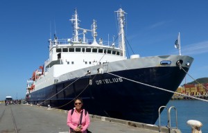 MV Ortelius at Bluff Port, February 11, 2015