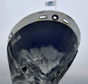 Frozen Ortelius at Bay of Whales