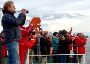 Seeing the pilots off to Port Williams, Chile