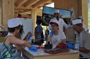 Making chocolate at  Swiss Pavilion