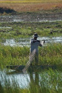 A guide fishing for his family