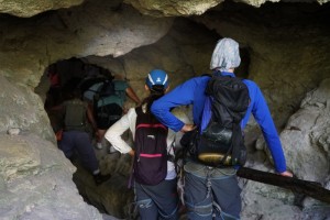 Entering first cave
