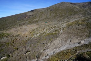 Path taken to the Baranco Camp and down to the stream 