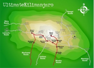 Trekking routes in Kilimanjaro